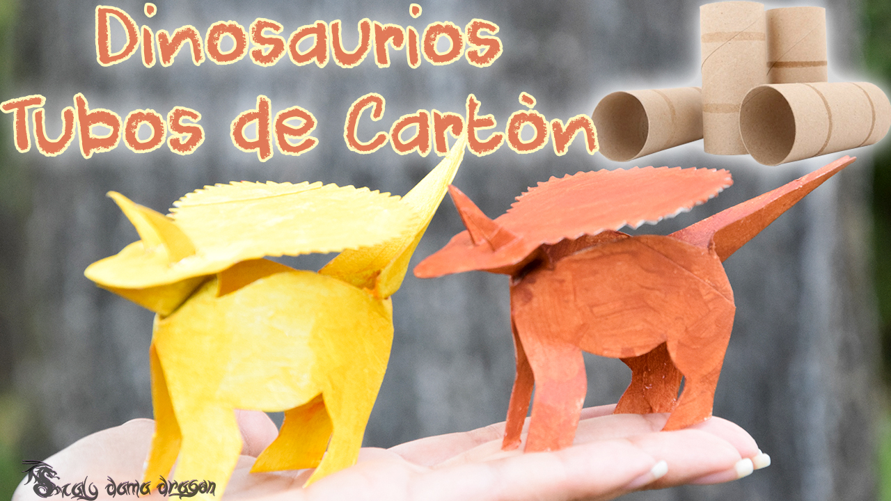 5 dinosaurios con Tubos de catón, Reciclaje Creativo para niños - Scaly  Dragon